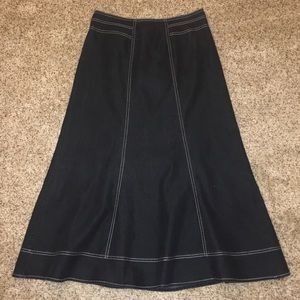 Black denim skirt